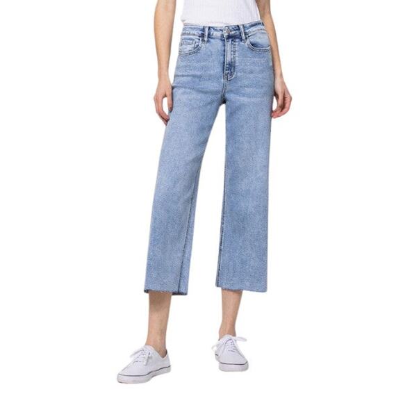 VERVET BY FLYING MONKEY Denim - Vervet by Flying Monkey Super High Rise Crop Wide Leg Jeans - V2944 - Size 30
